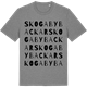Mid Heather Gray t-shirt med Skogabybackar ordlek t-shirt