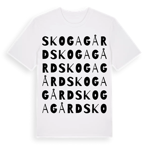 Skogagård ordlek t-shirt – ekologisk bomull t-shirt från Pinshirt