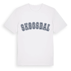 Skogsdal college t-shirt – ekologisk bomull t-shirt från Pinshirt