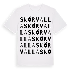 Skörvalla ordlek t-shirt – ekologisk bomull t-shirt från Pinshirt