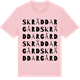 Pink Cotton t-shirt med Skräddargård ordlek t-shirt