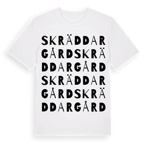 Skräddargård ordlek t-shirt – ekologisk bomull t-shirt från Pinshirt