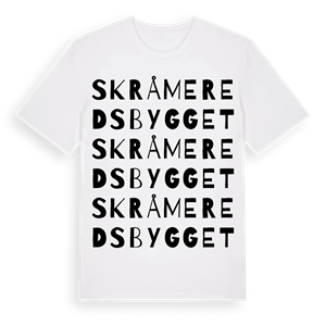 Skråmeredsbygget ordlek t-shirt – ekologisk bomull t-shirt från Pinshirt