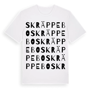 Skräppebo ordlek t-shirt – ekologisk bomull t-shirt från Pinshirt