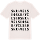 Vintage White t-shirt med Skravelsbo ordlek t-shirt