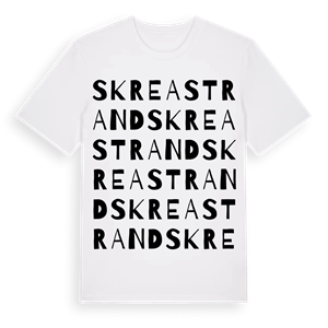 Skrea Strand ordlek t-shirt – ekologisk bomull t-shirt från Pinshirt