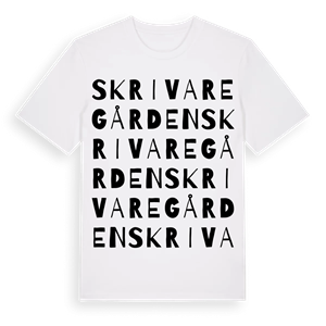 Skrivaregården ordlek t-shirt – ekologisk bomull t-shirt från Pinshirt