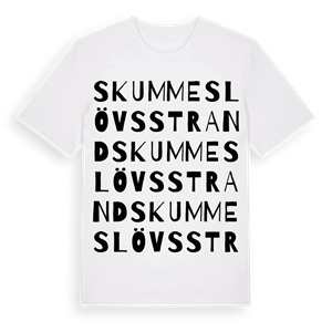 Skummeslövsstrand ordlek t-shirt – ekologisk bomull t-shirt från Pinshirt