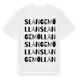 White t-shirt med Slangemöllan ordlek t-shirt