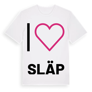 Jag älskar Släp t-shirt stort tryck – ekologisk bomull t-shirt från Pinshirt