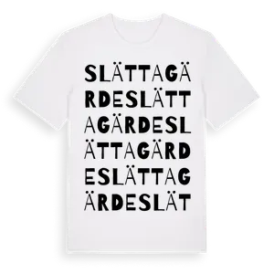 Slättagärde ordlek t-shirt – ekologisk bomull t-shirt från Pinshirt