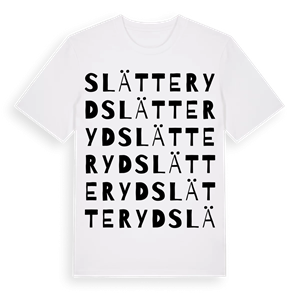 Slätteryd ordlek t-shirt – ekologisk bomull t-shirt från Pinshirt
