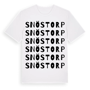 Snöstorp ordlek t-shirt – ekologisk bomull t-shirt från Pinshirt