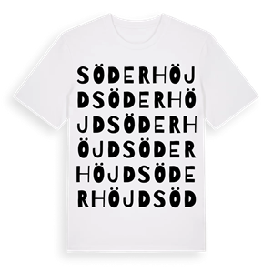 Söderhöjd ordlek t-shirt – ekologisk bomull t-shirt från Pinshirt