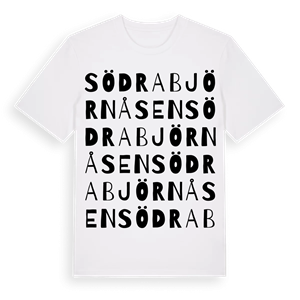 Södra Björnåsen ordlek t-shirt – ekologisk bomull t-shirt från Pinshirt