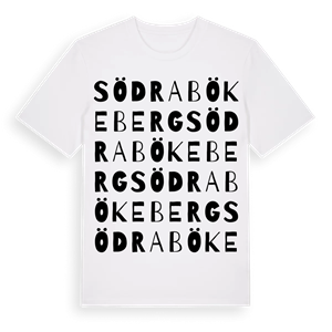Södra Bökeberg ordlek t-shirt – ekologisk bomull t-shirt från Pinshirt