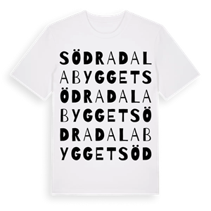 Södra Dalabygget ordlek t-shirt – ekologisk bomull t-shirt från Pinshirt