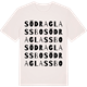 Vintage White t-shirt med Södra Glassbo ordlek t-shirt
