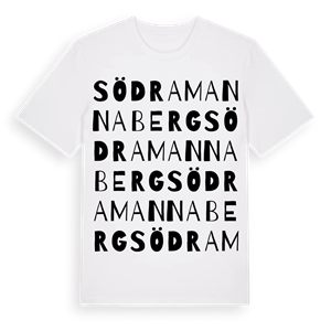 Södra Mannaberg ordlek t-shirt – ekologisk bomull t-shirt från Pinshirt