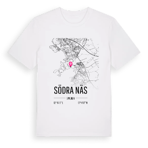 Södra Näs karta t-shirt – ekologisk bomull t-shirt från Pinshirt