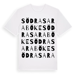 Södra Saraböke ordlek t-shirt – ekologisk bomull t-shirt från Pinshirt