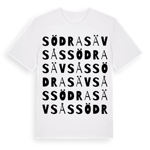 Södra Sävsås ordlek t-shirt – ekologisk bomull t-shirt från Pinshirt
