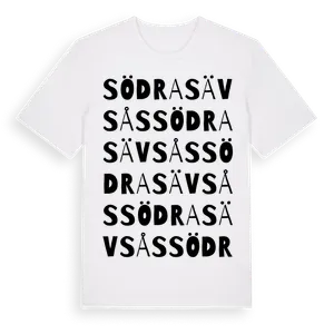 Södra Sävsås ordlek t-shirt – ekologisk bomull t-shirt från Pinshirt