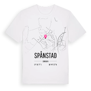 Spånstad karta t-shirt – ekologisk bomull t-shirt från Pinshirt