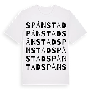 Spånstad ordlek t-shirt – ekologisk bomull t-shirt från Pinshirt