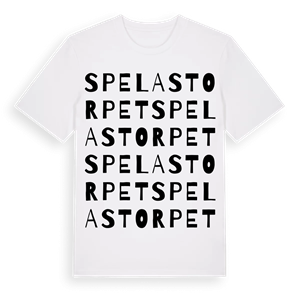 Spelastorpet ordlek t-shirt – ekologisk bomull t-shirt från Pinshirt