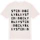 Vintage White t-shirt med Steninge kyrkby ordlek t-shirt