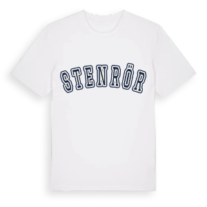 Stenrör college t-shirt – ekologisk bomull t-shirt från Pinshirt