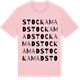 Pink Cotton t-shirt med Stockamad ordlek t-shirt