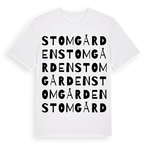 Stomgården ordlek t-shirt – ekologisk bomull t-shirt från Pinshirt