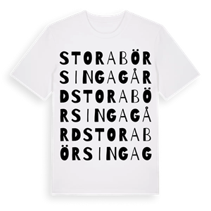 Stora Börsingagård ordlek t-shirt – ekologisk bomull t-shirt från Pinshirt