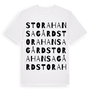 Stora Hansagård ordlek t-shirt – ekologisk bomull t-shirt från Pinshirt