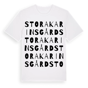 Stora Karinsgård ordlek t-shirt – ekologisk bomull t-shirt från Pinshirt