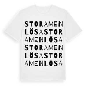 Stora Menlösa ordlek t-shirt – ekologisk bomull t-shirt från Pinshirt