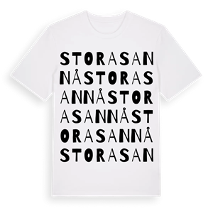 Stora Sannå ordlek t-shirt – ekologisk bomull t-shirt från Pinshirt