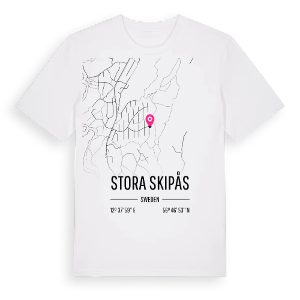 Stora Skipås karta t-shirt – ekologisk bomull t-shirt från Pinshirt