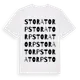 White t-shirt med Stora Torp ordlek t-shirt
