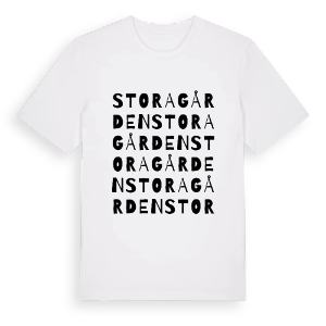 Storagården ordlek t-shirt – ekologisk bomull t-shirt från Pinshirt