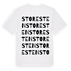 Store sten ordlek t-shirt – ekologisk bomull t-shirt från Pinshirt