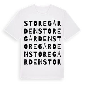 Storegården ordlek t-shirt – ekologisk bomull t-shirt från Pinshirt