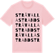Pink Cotton t-shirt med Stråvalla strand ordlek t-shirt