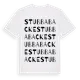 White t-shirt med Stubbabacke ordlek t-shirt