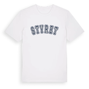 Styret college t-shirt – ekologisk bomull t-shirt från Pinshirt