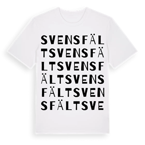 Svensfält ordlek t-shirt – ekologisk bomull t-shirt från Pinshirt
