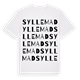 White t-shirt med Syllemad ordlek t-shirt