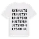 White t-shirt med Syrhult ordlek t-shirt